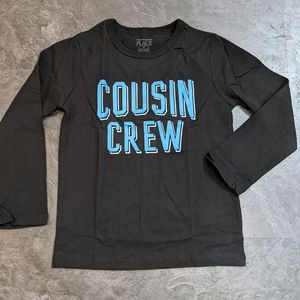 Three matching "cousin crew" shirts